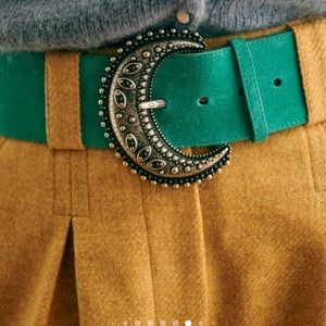 NWOT Sezane Louve Belt, sz 80, color Turquoise
